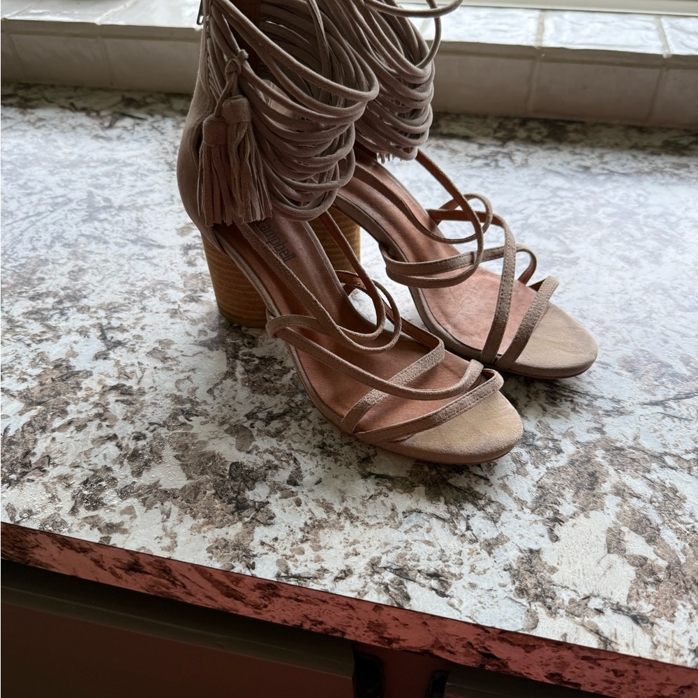 Jeffrey Campbell Beige Strappy Heels